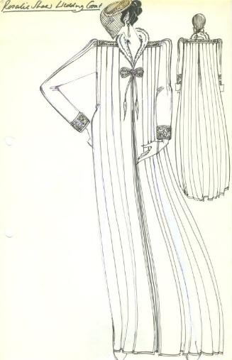 Drawing of Wedding Coat for Private Commission for Rosalie Shaw