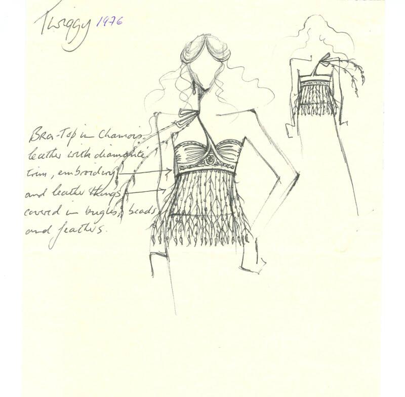 Drawing of Top Designed for Twiggy