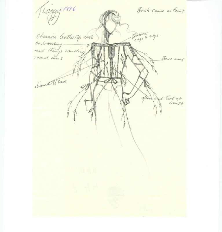 Drawing of Top Designed for Twiggy