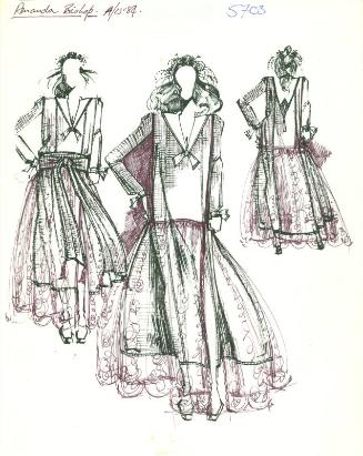 Drawing of Dresses for Autumn/Winter 1984 Collection Private Commission for Amanda Bishop