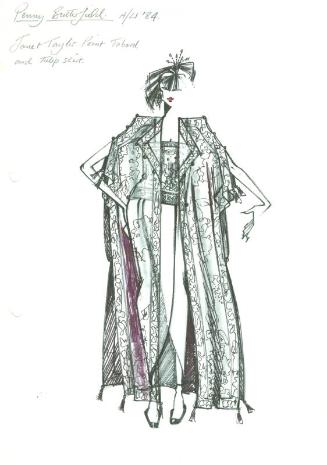 Drawing of Tabard and Skirt for Autumn/Winter 1984 Collection Private Commission fro Penny Butt…
