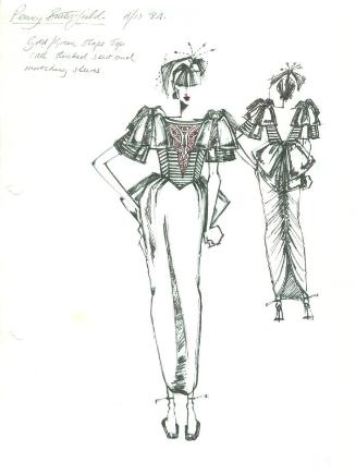 Drawing of Top and Skirt  for Autumn/Winter 1984 Collection Private Commission fro Penny Butter…