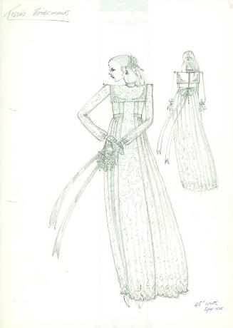 Drawing of Bridesmaid Dress for Private Commission for Tessa