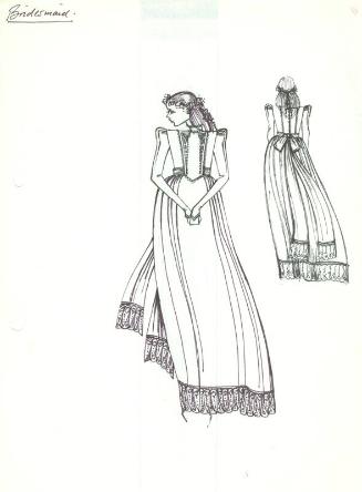 Drawing of Bridesmaid Dress for Private Commission