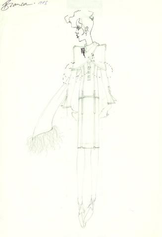 Drawing of Skirt Suit for Private Commision for Bianca Jagger