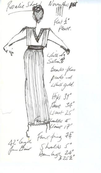Drawing of Dress for Private Commission for Rosalie Shaw