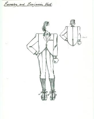 Drawing of Jacket and Trousers for Private Commission Benjamin and Barnaby Hall