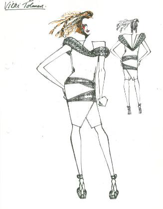 Drawing of Dress for Private Commission for Vicki Tollman