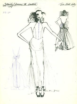 Drawing of Dress for Private Commission for Tessa Dahl Kelly