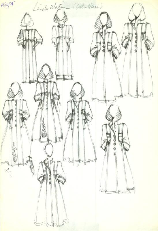 Multidrawing of Coats for Private Commission Linda Martin or Cilla Black