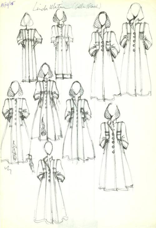 Multidrawing of Coats for Private Commission Linda Martin or Cilla Black