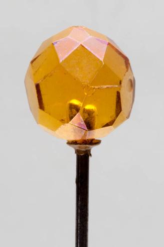 Decorative Hatpin with Faceted Amber Glass Bead