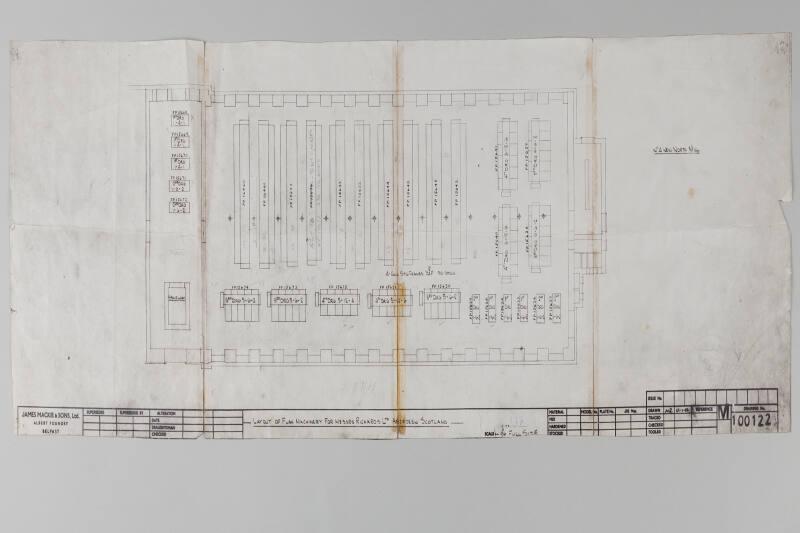 Site Plan for  Layout of Flax Machinery for Messrs Richards Ltd.