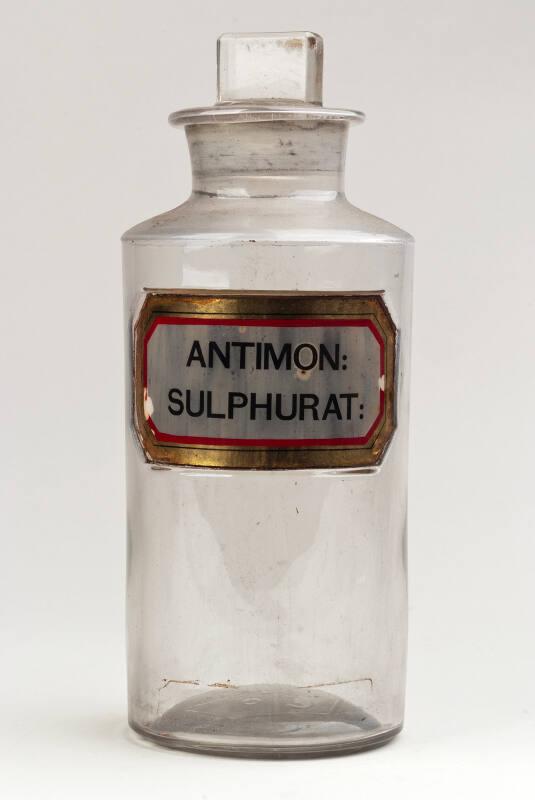 Recessed Label Powder Shop Round ANTIMON: SULPHURAT: