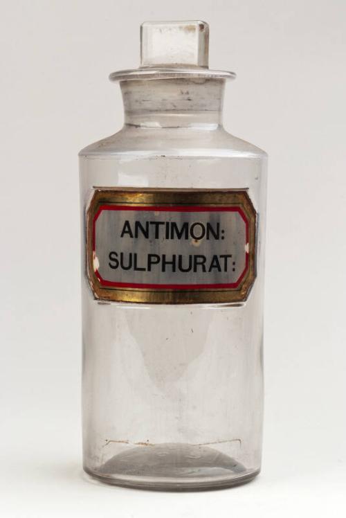 Recessed Label Powder Shop Round ANTIMON: SULPHURAT: