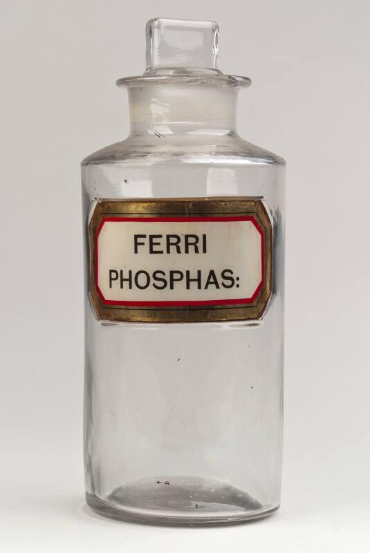 Recessed Label Powder Shop Round FERRI PHOSPHAS: (Iron Phosphate)