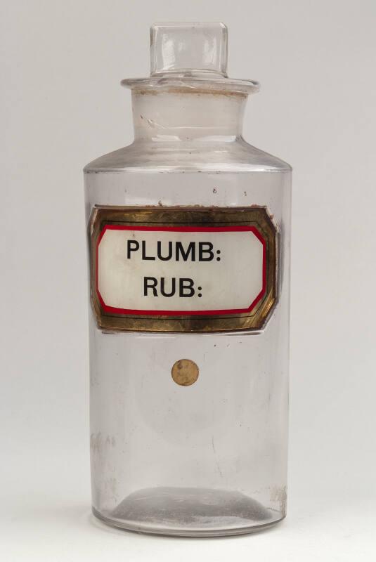 Recessed Label Powder Shop Round PLUMB: RUB: (Red Lead)