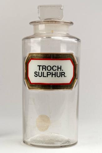 Recessed Label Powder Shop Round TROCH. SULPHUR. (Sulphur Lozenges)