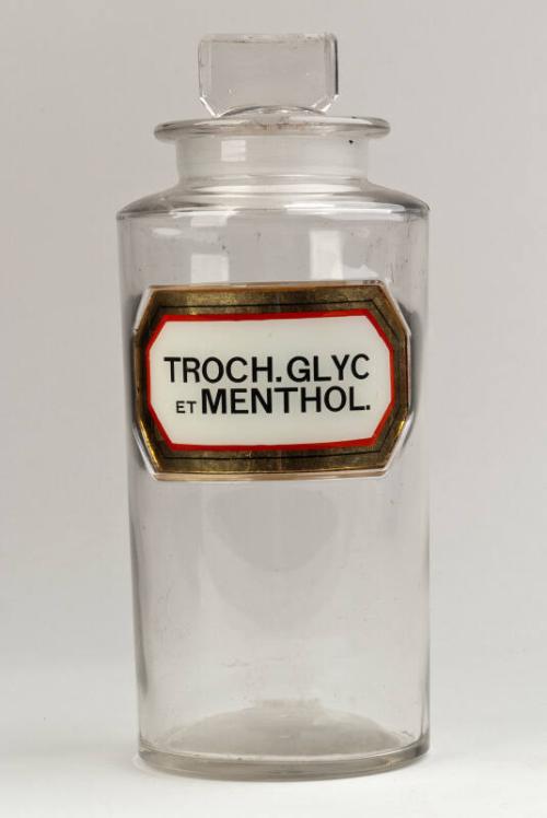 Recessed Label Powder Shop Round TROCH. GLYC ET MENTHOL. (Liquorice & Menthol Lozenges)