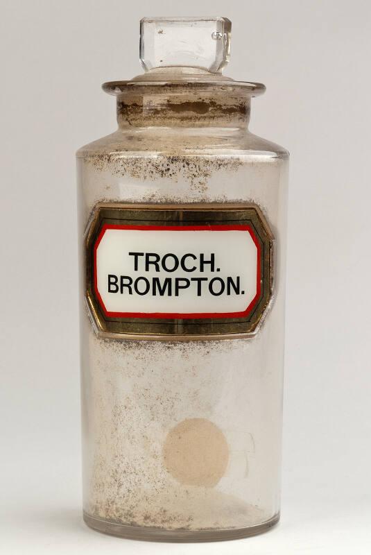 Recessed Label Powder Shop Round TROCH. BROMPTON. (Brompton Lozenges)