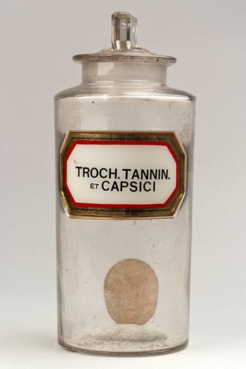 Recessed Label Powder Shop Round TROCH. TANNIN. ET CAPSICI (Tannin & Capsicum Lozenges)