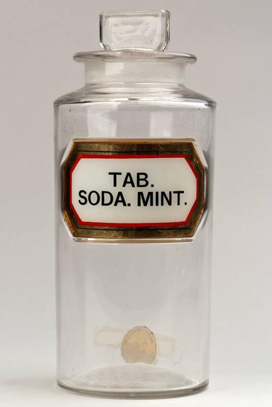 Recessed Label Powder Shop Round TAB. SODA. MINT (Soda Mint Tablets)