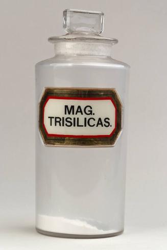 Recessed Label Powder Shop Round MAG. TRISILICAS. (Magnesium Trisilicate)