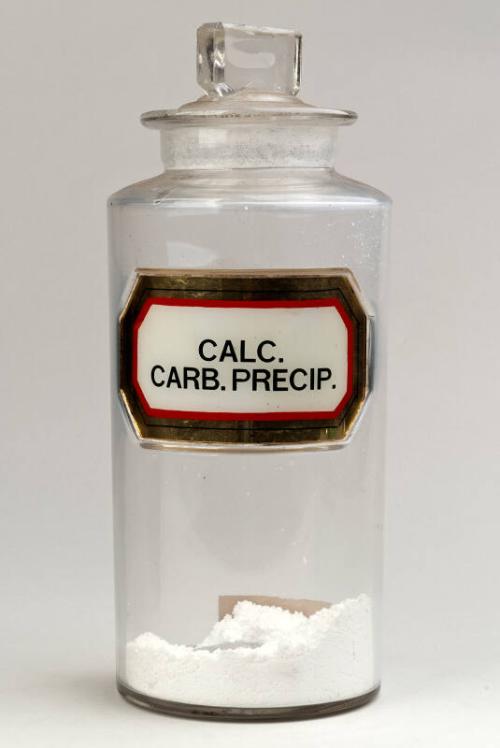 Recessed Label Powder Shop Round CALC. CARB. PRECIP.