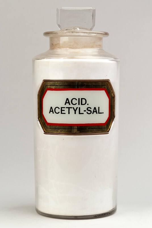 Recessed Label Powder Shop Round ACID. ACETYL - SAL.