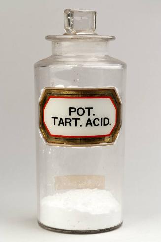 Recessed Label Powder Shop Round POT. TART. ACID.