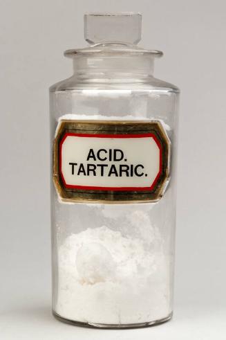 Recessed Label Powder Shop Round ACID. TARTARIC.