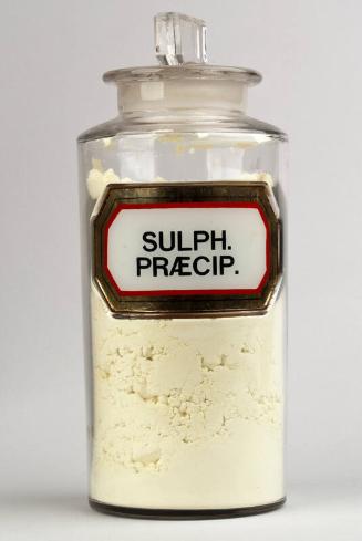 Recessed Label Powder Shop Round SULPH. PRÆCIP.