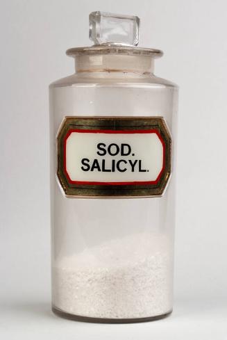Recessed Label Powder Shop Round SOD. SALICYL.