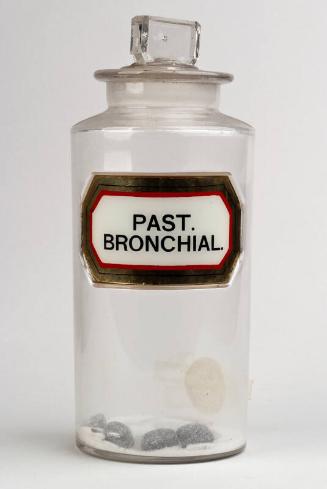 Recessed Label Powder Shop Round PAST. BRONCHIAL.