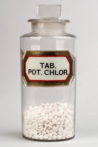 Recessed Label Powder Shop Round TAB. POT. CHLOR.