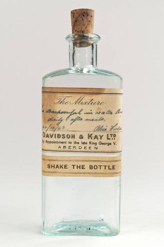 Clear Glass Squared Labelled Mixture Bottle