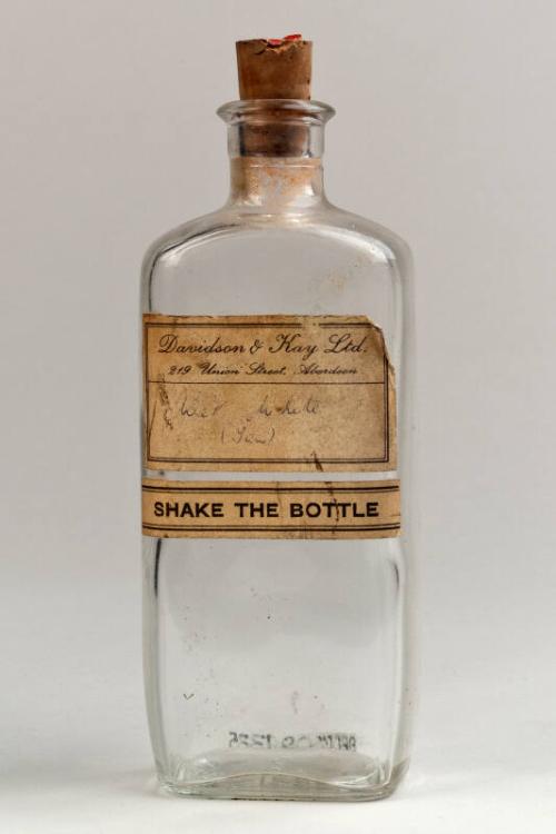 Clear Glass Squared Labelled Mixture Bottle