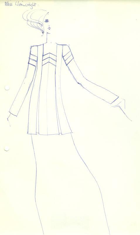 Drawing of Dress for Private Commission for Miss Wainwright