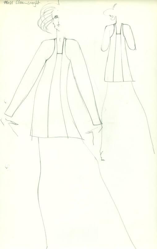 Drawing of Dress for Private Commission for Miss Wainwright