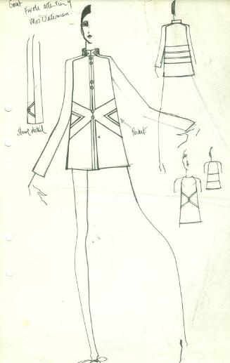 Drawing of Coat for Private Commission for Mrs Waterman