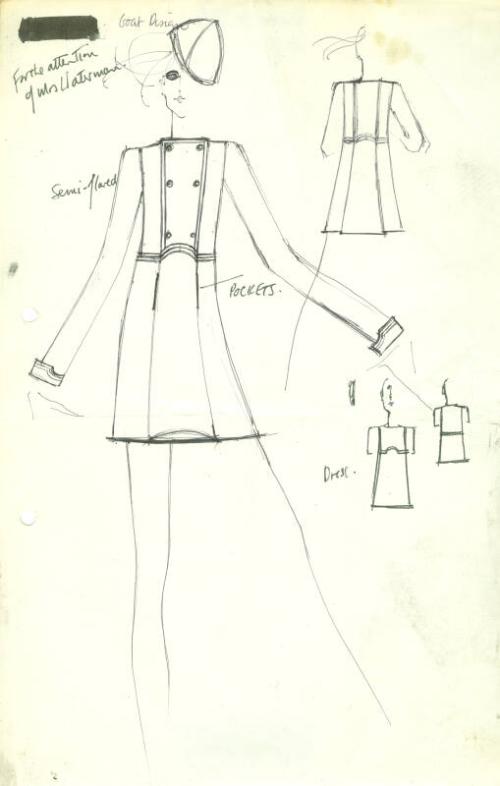 Drawing of Coat for Private Commission for Mrs Waterman