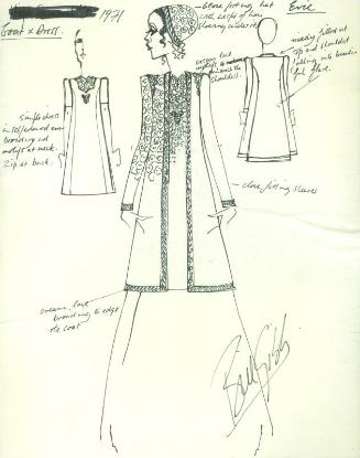 Drawing of Coat and Dress Designed for Evie