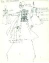 Drawing of Knee-length Dress and Waistcoat Designed for Evie