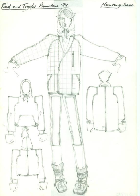 Drawing of Jacket with Zip Fastening for Reid and Taylor Promotion 'Hunting Scene'