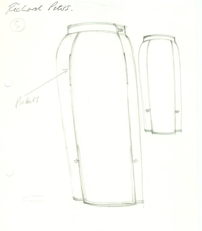 Drawing of Skirt for Richard Peters