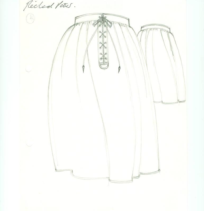 Drawing of Skirt for Richard Peters