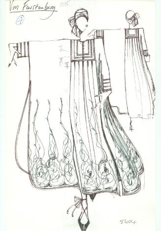 Drawing of Kaftan for Von Furstenberg Collection