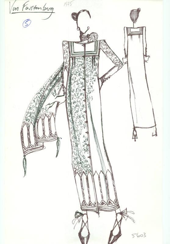 Drawing of Dress for Von Furstenberg Collection