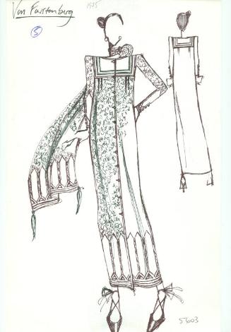 Drawing of Dress for Von Furstenberg Collection