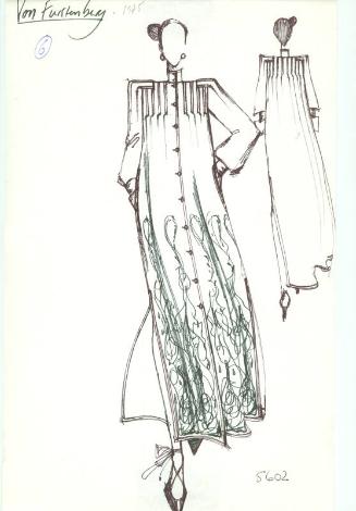 Drawing of Coat for Von Furstenberg Collection